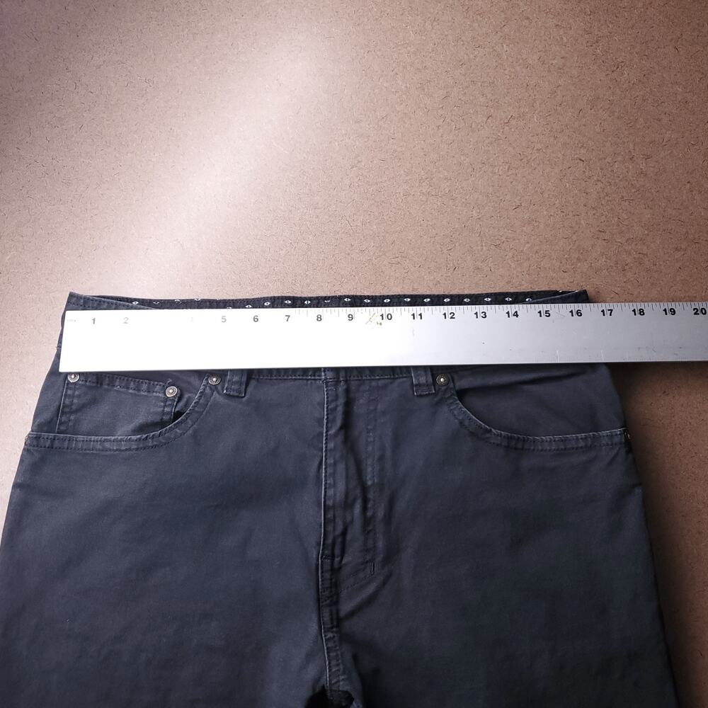 Prana Burt Slim Fit Canvas Pants Men 32x29 (Altered Hem) Black Straight Leg - Picture 6 of 9